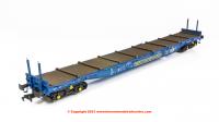 5113 Heljan IGA Cargowaggon in Blue livery with pipe load - weathered